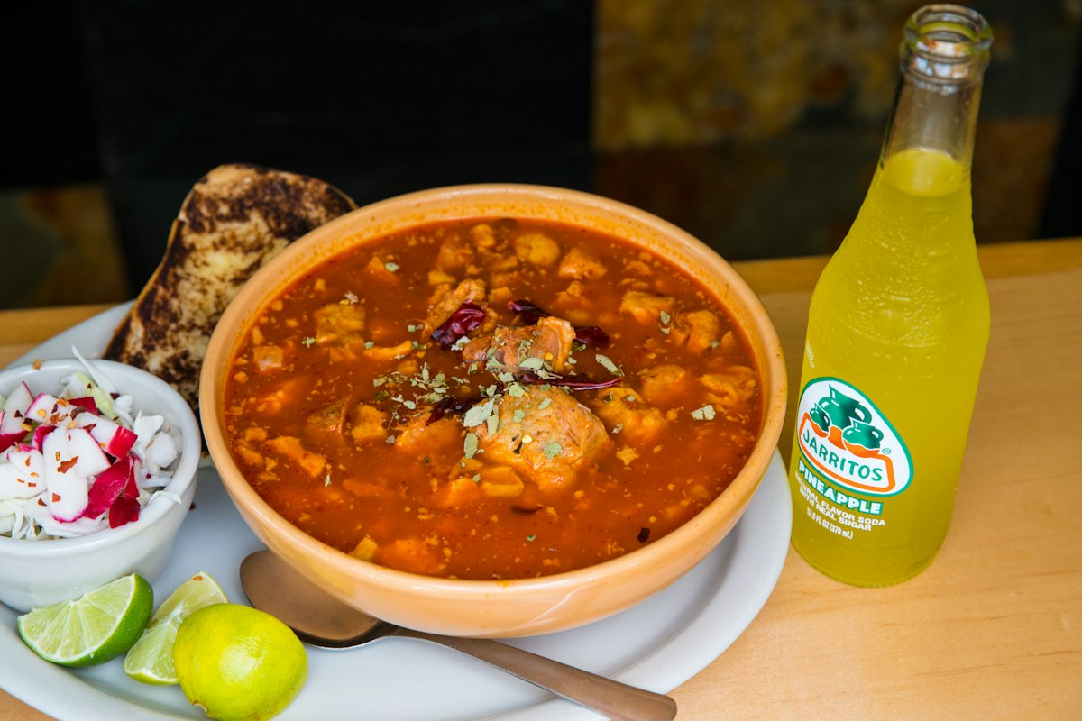 Pozole Rojo (Mexican Red Pork and Hominy Soup)